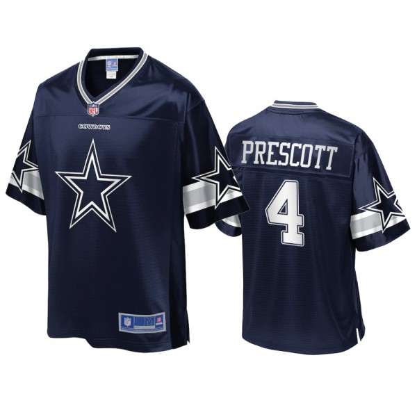 Dallas Cowboys Dak Prescott Navy Icon Jersey - Men...