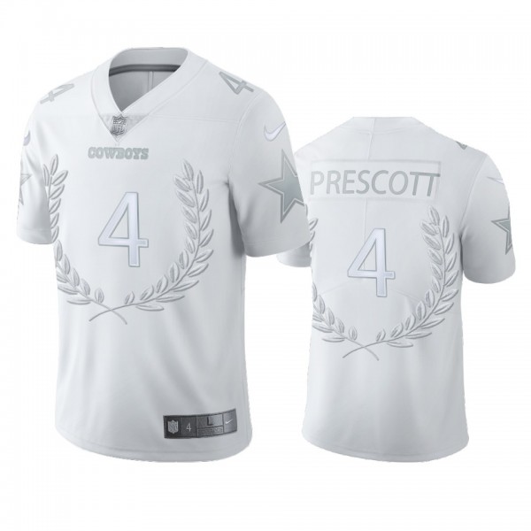 Dallas Cowboys Dak Prescott White Platinum Limited Jersey - Men's