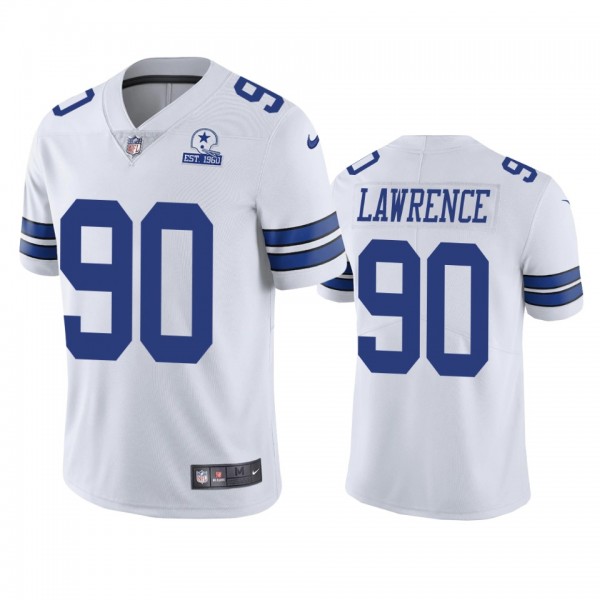 Dallas Cowboys DeMarcus Lawrence White 60th Anniversary Vapor Limited Jersey