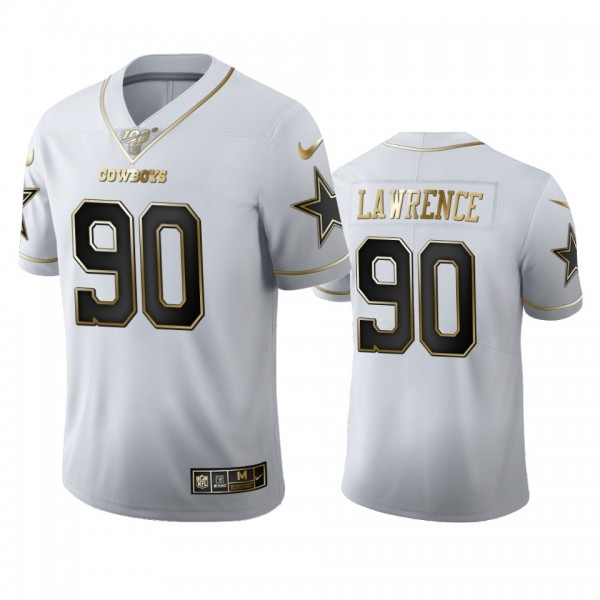 Demarcus Lawrence Cowboys White 100th Season Golden Edition Jersey