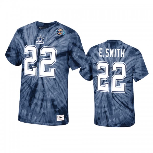 Dallas Cowboys Emmitt Smith Navy Tie-Dye Super Bowl XXVIII T-Shirt