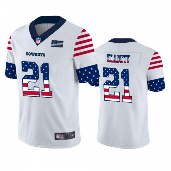 Ezekiel Elliott Dallas Cowboys White Stars & Stripes Independence Day Jersey