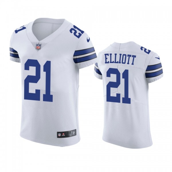 Dallas Cowboys Ezekiel Elliott White Vapor Elite Jersey - Men's