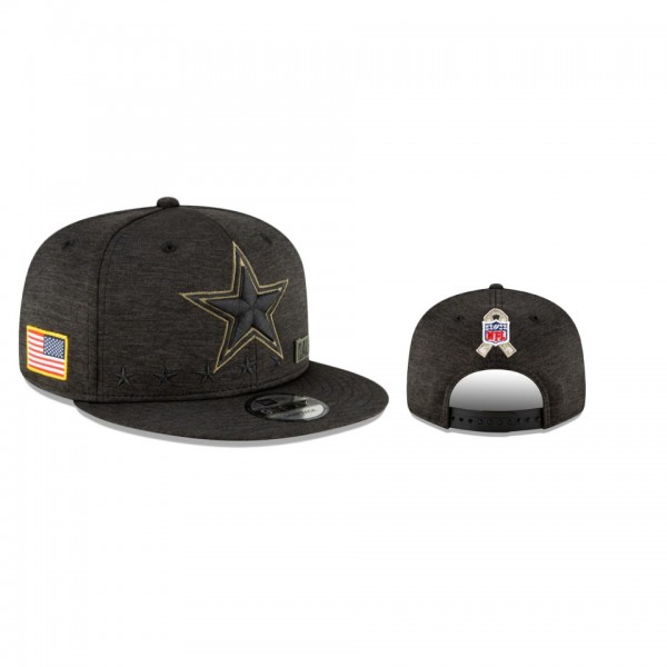Dallas Cowboys Heather Black 2020 Salute to Service 9FIFTY Snapback Adjustable Hat