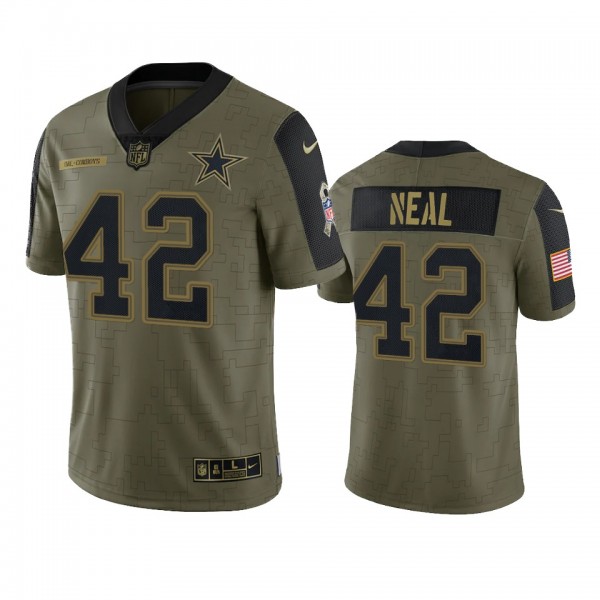 Dallas Cowboys Keanu Neal Olive 2021 Salute To Service Limited Jersey