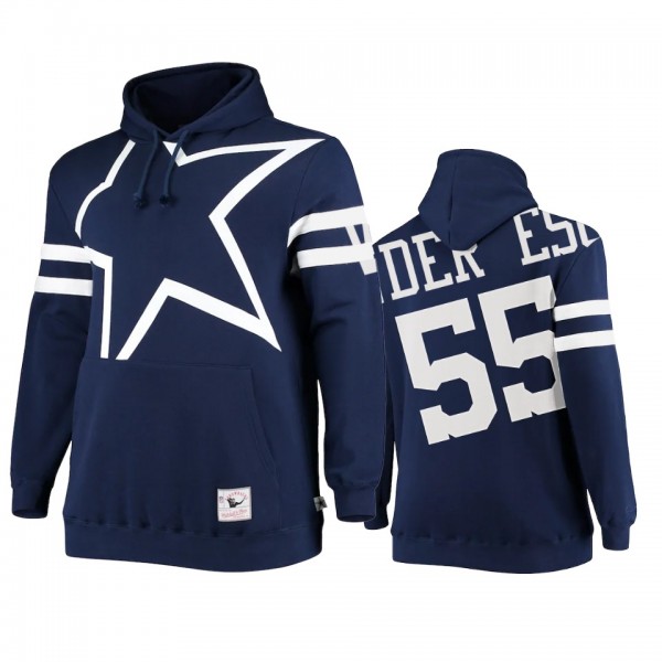 Dallas Cowboys Leighton Vander Esch Navy Big Face Historic Logo Fleece Pullover Hoodie