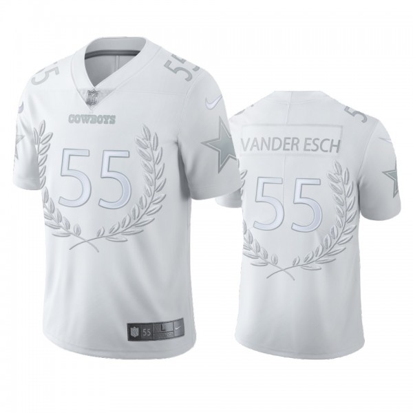 Dallas Cowboys Leighton Vander Esch White Platinum Limited Jersey - Men's