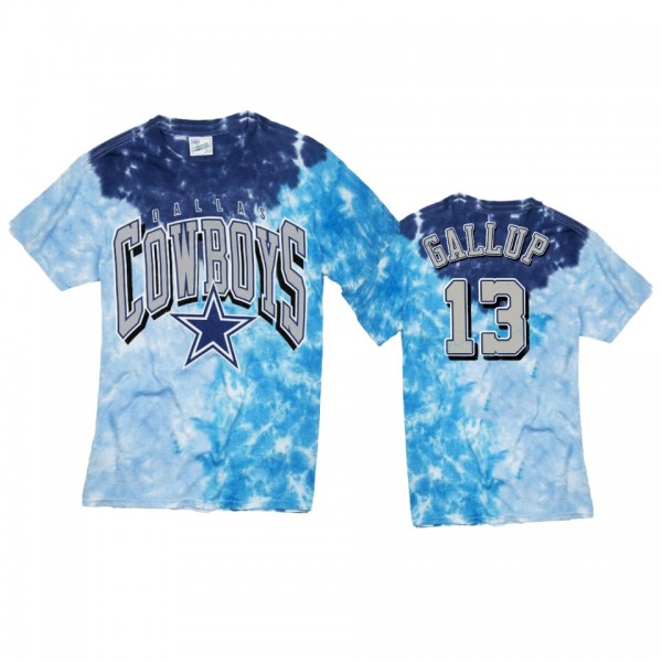Dallas Cowboys Michael Gallup Royal Tri Dye Vintage Tubular T-Shirt