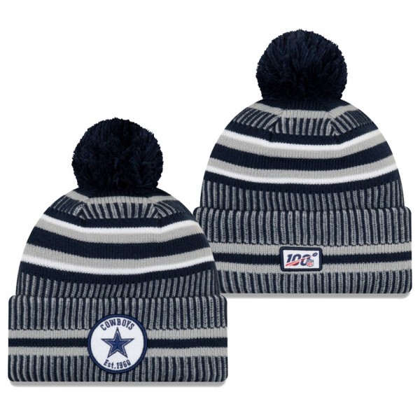 Dallas Cowboys Navy Gray 2019 NFL Sideline Home Knit Hat