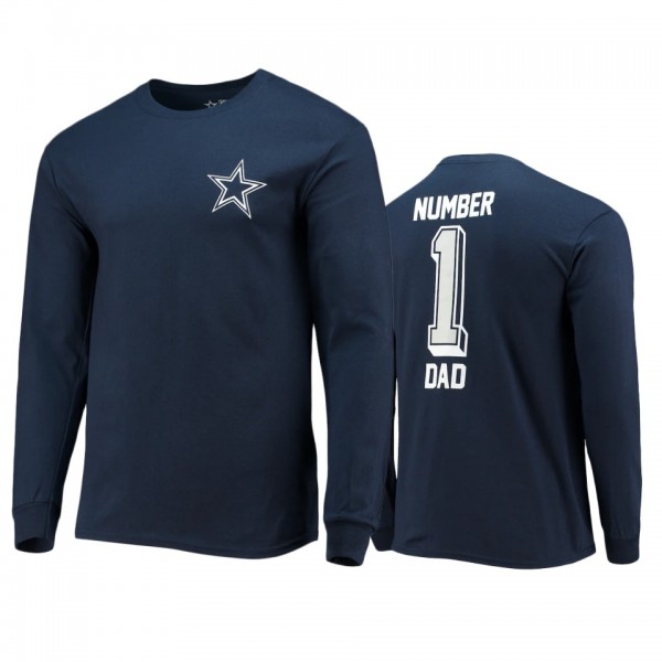 Dallas Cowboys Navy Long Sleeve #1 Dad T-Shirt