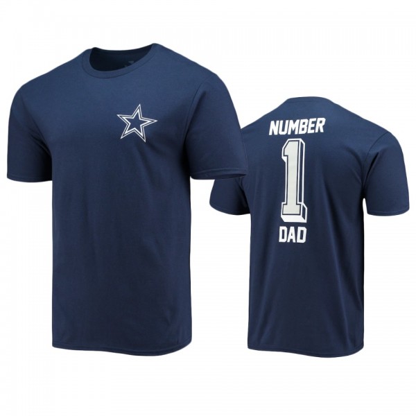 Dallas Cowboys Navy Number 1 Dad T-Shirt
