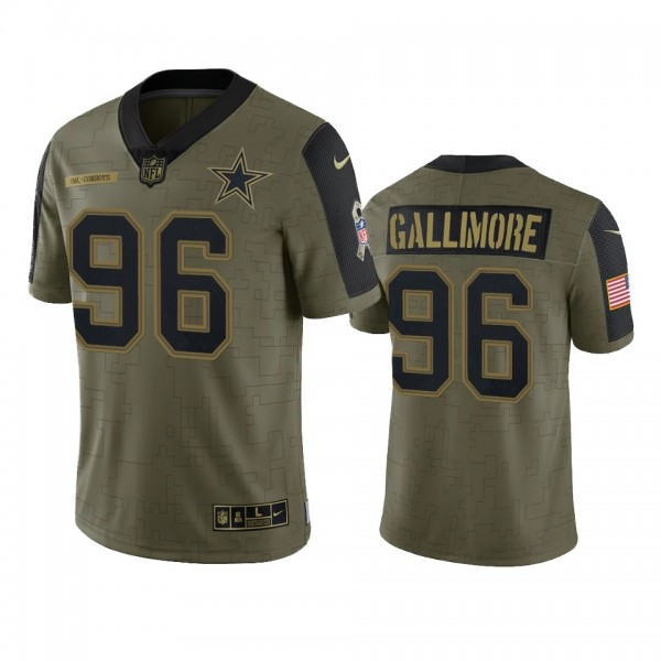 Dallas Cowboys Neville Gallimore Olive 2021 Salute To Service Limited Jersey