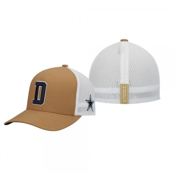 Dallas Cowboys Tan White Logo Flexfit Trucker Hat