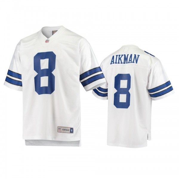 Dallas Cowboys Troy Aikman White Vintage Jersey - ...