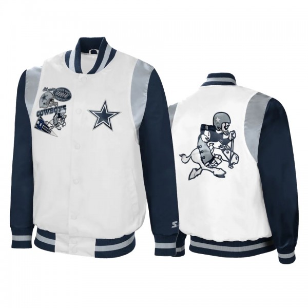 Dallas Cowboys White Navy Retro The All-American Full-Snap Jacket