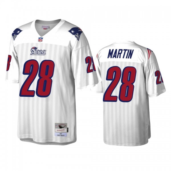 New England Patriots Curtis Martin 1995 White Legacy Replica Retired Player Jersey