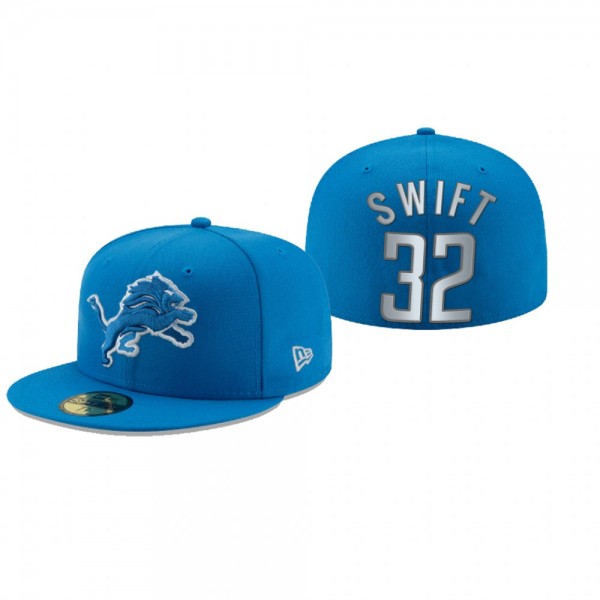 Detroit Lions D'Andre Swift Blue Omaha 59FIFTY Fit...