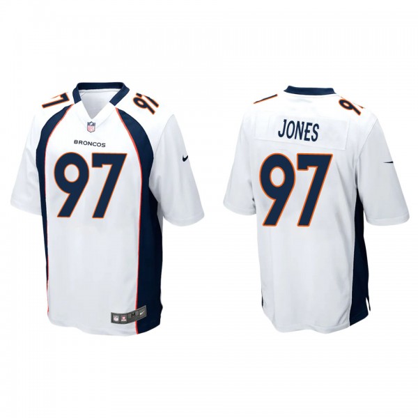 Men's Denver Broncos D.J. Jones White Game Jersey