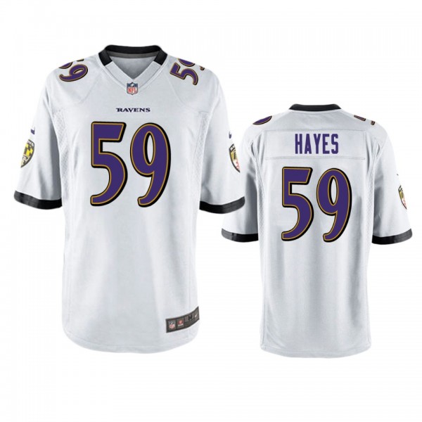 Baltimore Ravens Daelin Hayes White Game Jersey