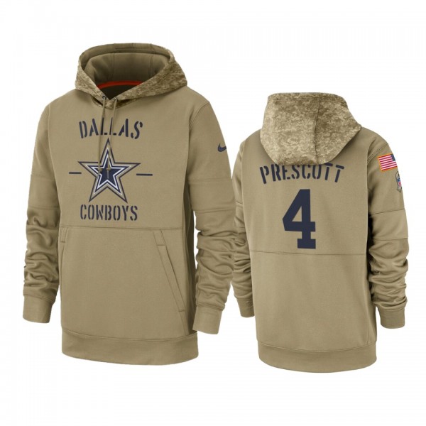 Dallas Cowboys Dak Prescott Tan 2019 Salute to Ser...