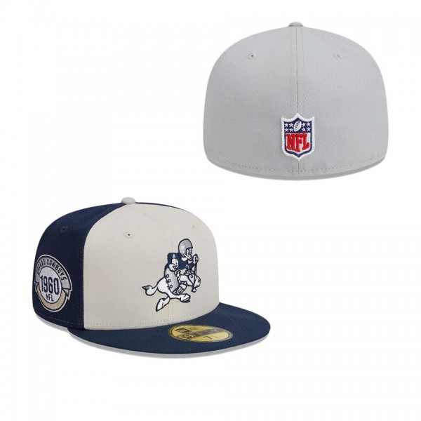 Men's Dallas Cowboys Cream Navy 2023 Sideline Historic 59FIFTY Fitted Hat
