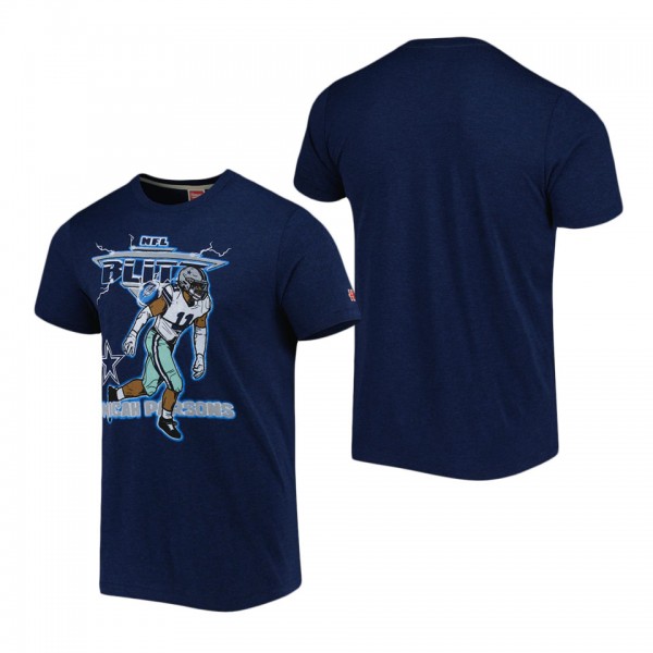Men's Dallas Cowboys Micah Parsons Homage Heathered Navy Blitz Player Tri-Blend T-Shirt