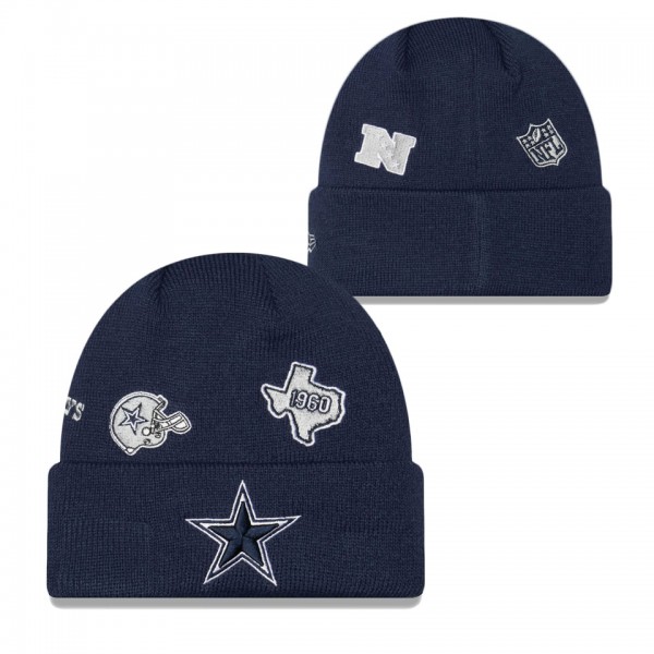 Men's Dallas Cowboys Navy Identity Cuffed Knit Hat