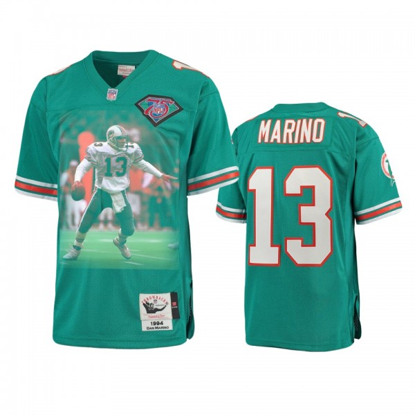 Miami Dolphins Dan Marino Aqua Fake Spike Play Jer...