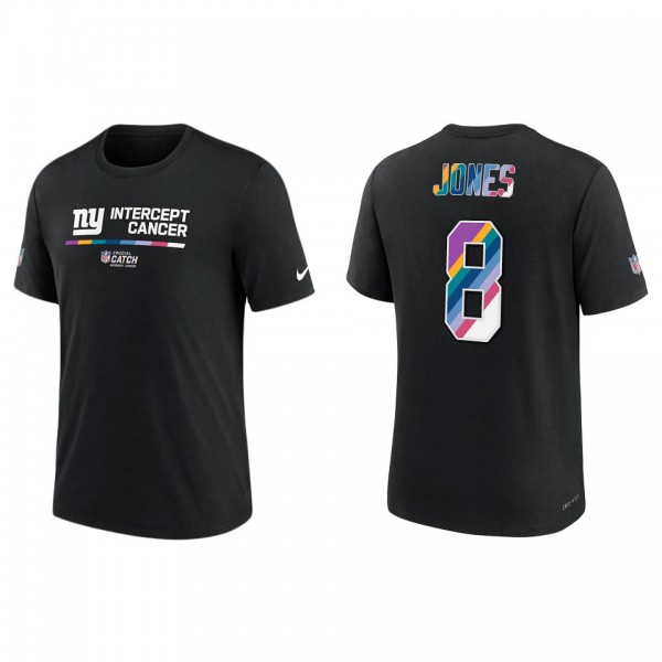 Daniel Jones New York Giants Black 2022 NFL Crucial Catch Performance T-Shirt