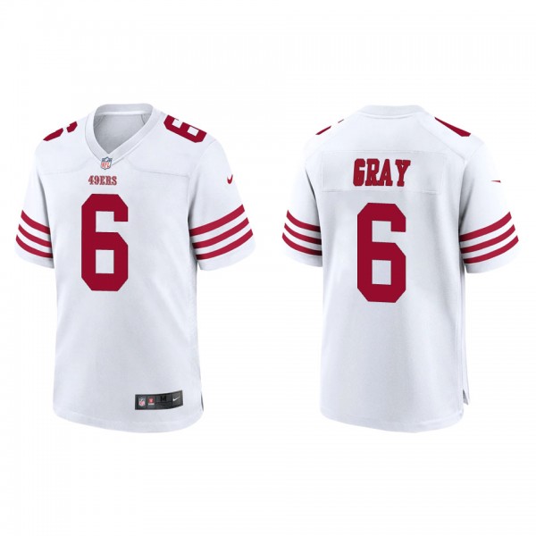 Men's San Francisco 49ers Danny Gray White Game Je...
