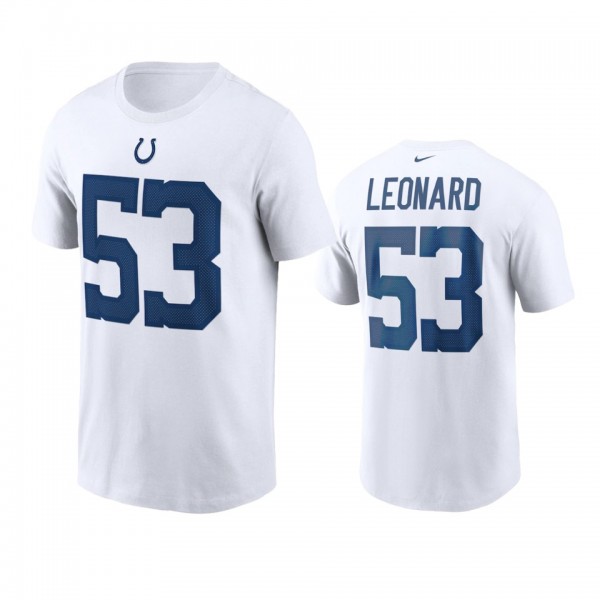 Indianapolis Colts Darius Leonard White Name Numbe...