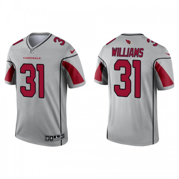 Men's Arizona Cardinals Darrel Williams Silver Inv...