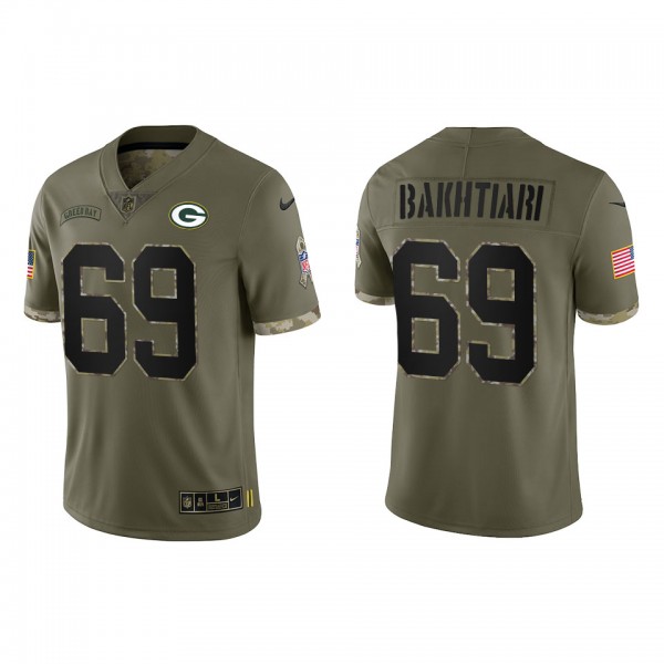 David Bakhtiari Green Bay Packers Olive 2022 Salute To Service Limited Jersey