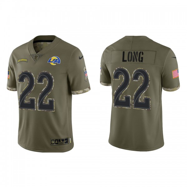 David Long Los Angeles Rams Olive 2022 Salute To S...