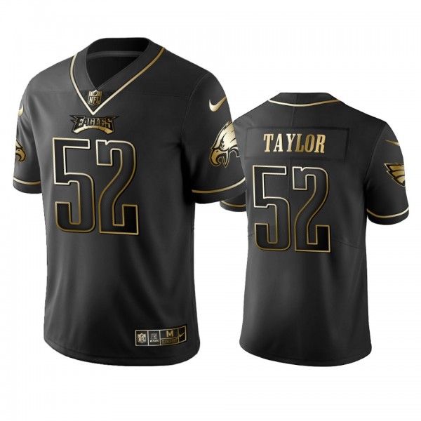 Davion Taylor Eagles Black Golden Edition Vapor Limited Jersey