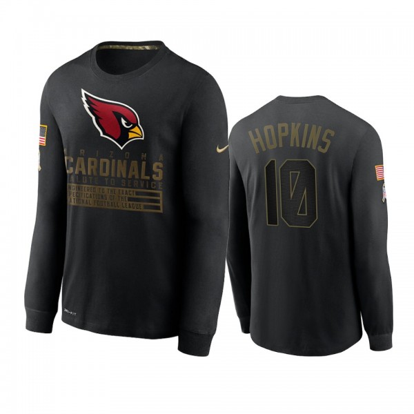 Arizona Cardinals DeAndre Hopkins Black 2020 Salute To Service Sideline Performance Long Sleeve T-shirt