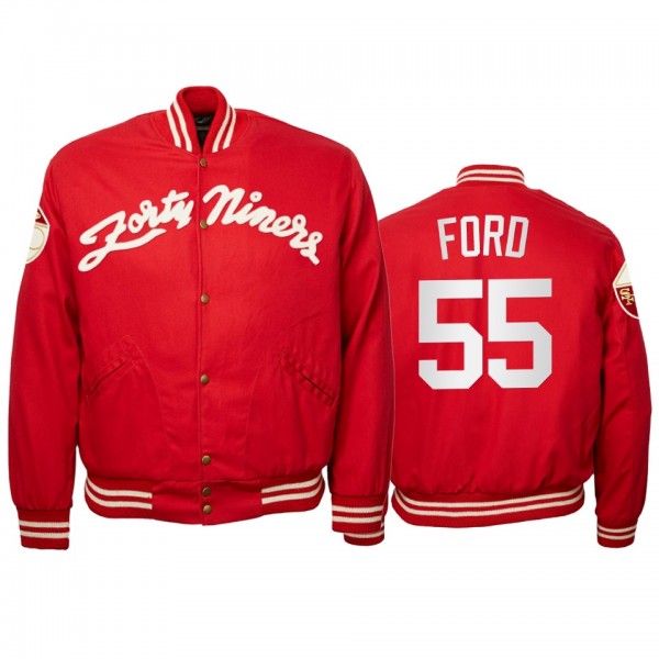 San Francisco 49ers Dee Ford Red 1957 Authentic Vintage Full-Snap Jacket