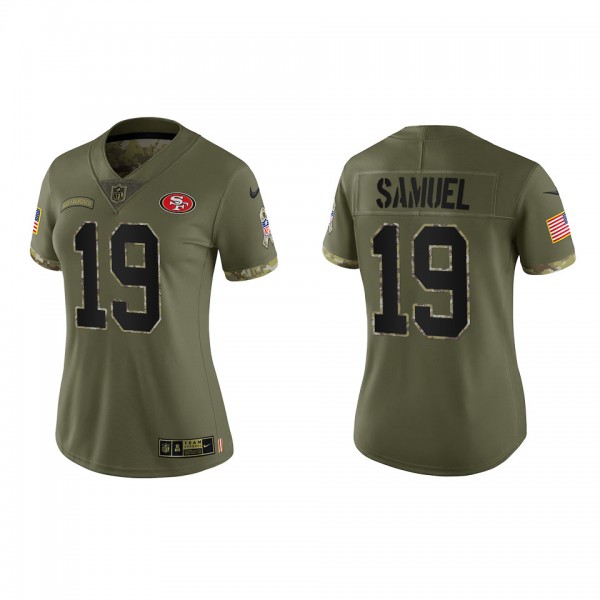 Deebo Samuel Women's San Francisco 49ers Olive 2022 Salute To Service Limited Jersey