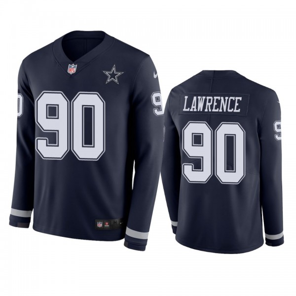 Dallas Cowboys Demarcus Lawrence Navy Therma Long Sleeve Jersey