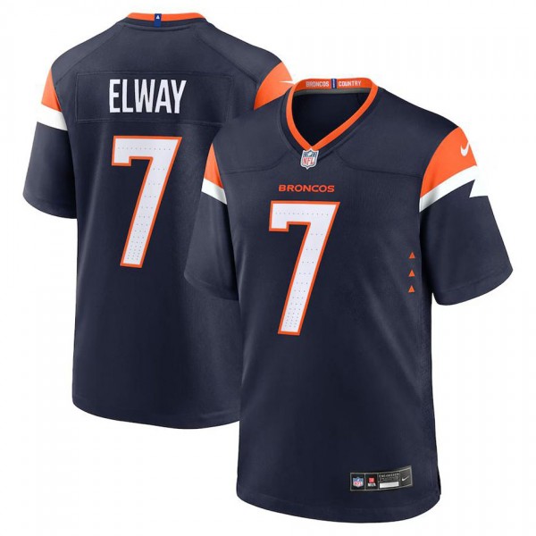 Men's Denver Broncos John Elway Navy Alternate Ret...