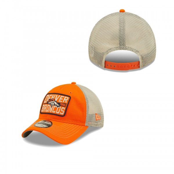 Men's Denver Broncos Orange Natural Devoted Trucker 9TWENTY Snapback Hat