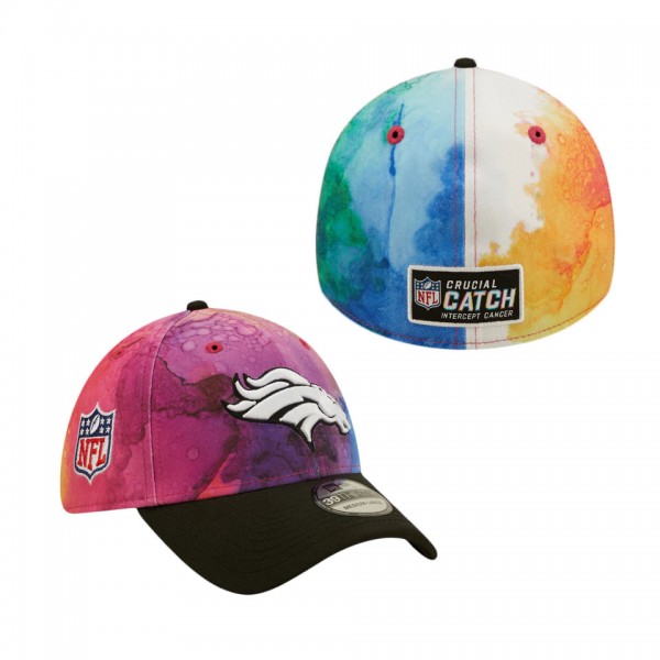 Men's Denver Broncos Pink Black 2022 NFL Crucial Catch 39THIRTY Flex Hat