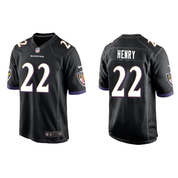 Men's Baltimore Ravens Derrick Henry Black Game Je...