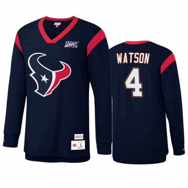 Houston Texans Deshaun Watson Mitchell & Ness Navy NFL 100 Team Inspired T-Shirt