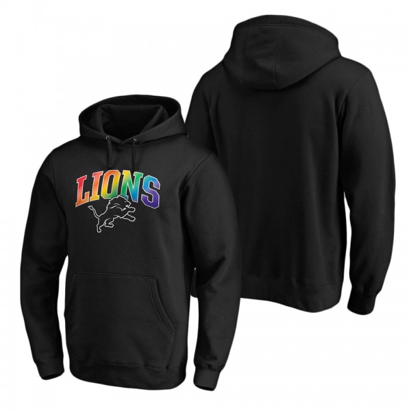 Detroit Lions Black Team Pride Logo Pullover Hoodi...