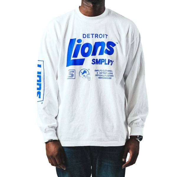 Men's Detroit Lions SMPLFD White Vintage Program L...