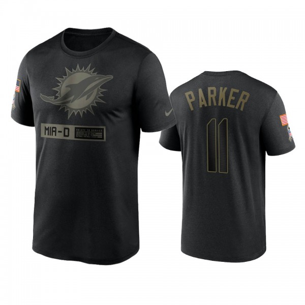 Miami Dolphins DeVante Parker Black 2020 Salute To Service Team Logo Performance T-shirt