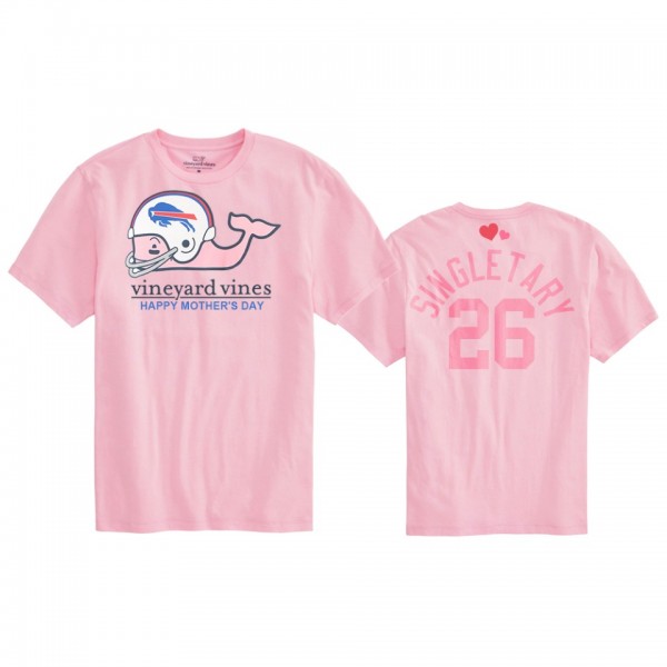 Women's Buffalo Bills Devin Singletary Pink Mother's Day T-Shirt