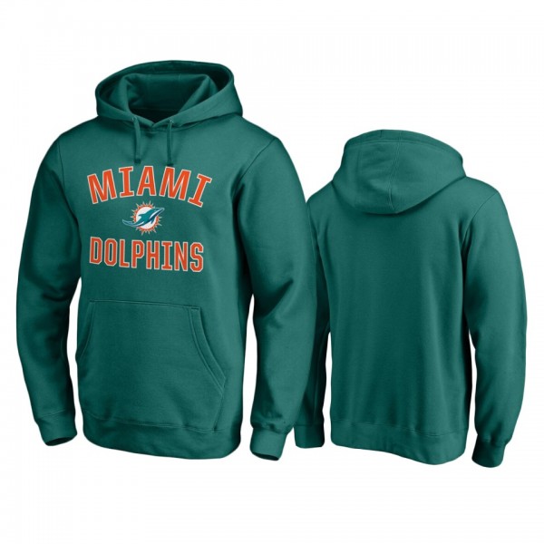 Miami Dolphins Aqua Victory Arch Pullover Hoodie