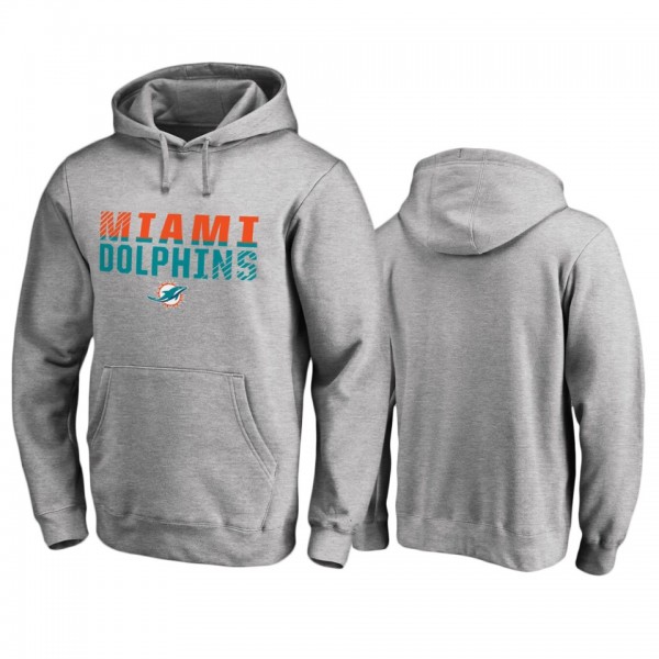 Miami Dolphins Ash Iconic Fade Out Pullover Hoodie